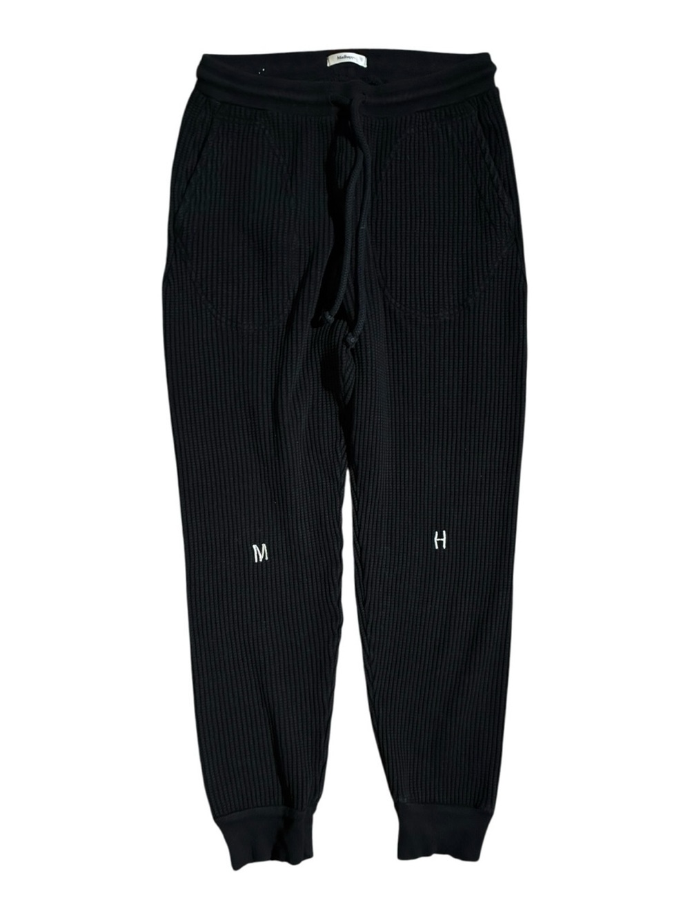 MadHappy Waffle Knit Jogger Sweatpants Black